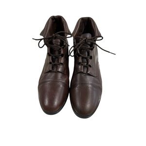 Prima Royale Dark Brown Lace-Up Leather Booties